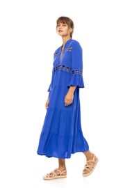 Γυναικείο Beachdress Pink Label -  Ultra Violet - Midi Φόρεμα - Regular Fit - Viscose