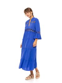 Γυναικείο Beachdress Pink Label -  Ultra Violet - Midi Φόρεμα - Regular Fit - Viscose