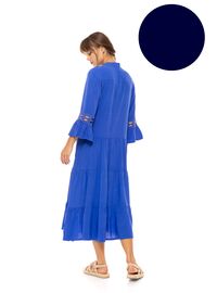 Γυναικείο Beachdress Pink Label -  Yacht Blue - Midi Φόρεμα - Regular Fit - Viscose