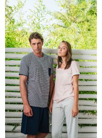 Γυναικεία Πυτζάμα Pink Label - Cotton - Μακρύ Παντελόνι - Κοντό Μανίκι