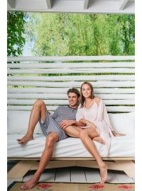 Γυναικείο Νυχτικό Pink Label - Cotton - Ριγέ - Ψιλή Τιράντα