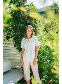 Γυναικεία Πυτζάμα Κάπρι Pink Label - Cotton  - Κοντό Μανίκι