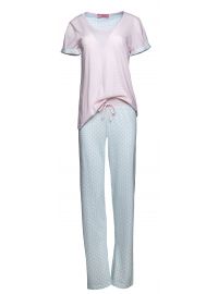 Γυναικεία Πυτζάμα Pink Label - Cotton - Μακρύ Παντελόνι - Κοντό Μανίκι
