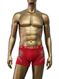 MED Ανδρικό boxer Eagle - Κόκκινο με σχέδια - Φαρδύ εξωτερικό λάστιχο