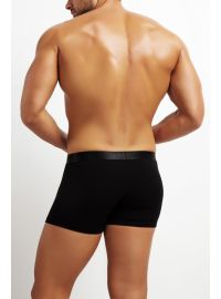 MED Ανδρικό boxer Logan - Μαύρο με φαρδύ εξωτερικό Μαύρο λάστιχο