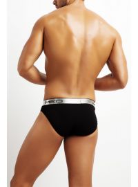 MED Ανδρικό Slip Logan - Ασημί/Μαύρο με φαρδύ εξωτερικό λάστιχο