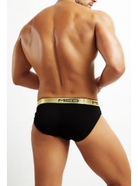 MED Ανδρικό Slip Logan - Χρυσό/Μαύρο με φαρδύ εξωτερικό λάστιχο