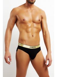 MED Ανδρικό Slip Logan - Χρυσό/Μαύρο με φαρδύ εξωτερικό λάστιχο