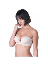 Σουτιέν  Super Push up Dorina-  Στράπλες - Nude με ενίσχυση - Τέλειο Κράτημα.