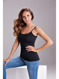 Γυναικείο Φανελάκι Cotonella - Ψιλή Τιράντα - Οικολογικό βαμβάκι - Μαύρο