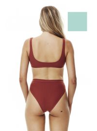 Γυναικείο ψηλόμεσο μαγιό σλιπ Piha - Ψηλό κόψιμο - Brazil - Σιέλ