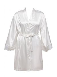 Νυφική ρόμπα Bride Miss Rosy - Σατέν Ιβουάρ - Δαντέλα