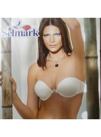 Σουτιέν νυφικό στράπλες Selmark - Σατέν Λευκό  - Cup B