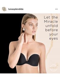 Σουτιέν  Στράπλες Luna New Miracle - Μαύρο με ενίσχυση - Τέλειο Κράτημα - Cup B