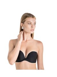 Σουτιέν  Στράπλες Luna New Miracle - Μαύρο με ενίσχυση - Τέλειο Κράτημα - Cup B