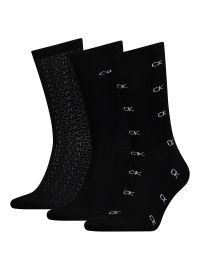 Ανδρικές Κάλτσες Calvin Klein - Μαύρες - Logo - 3 Pack