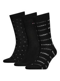 Ανδρικές Κάλτσες Tommy Hilfiger - Συσκευασία Δώρου - Μαύρες - 3 Pack