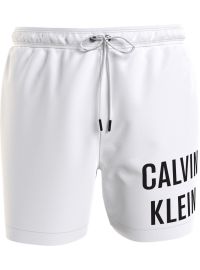 Ανδρικό Μαγιό Calvin Klein - Λευκή Βερμούδα - Μαύρο Logo