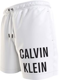 Ανδρικό Μαγιό Calvin Klein - Λευκή Βερμούδα - Μαύρο Logo