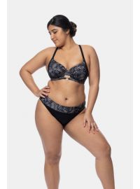 Γυναικείο μαγιό σουτιέν Dorina - Χωρίς ενίσχυση - Μαύρο Print - Cup E F