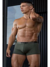 MED Ανδρικό boxer Logan - Χακί με φαρδύ εξωτερικό λάστιχο