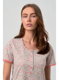 Γυναικεία πυτζάμα  Vamp - Κάπρι παντελόνι - Κοραλί