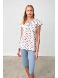 Γυναικεία πυτζάμα  Vamp - Κάπρι παντελόνι - Print σκυλάκια