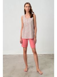 Γυναικεία πυτζάμα  Vamp - Σορτσάκι - Κοραλί φλοράλ