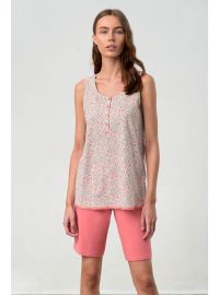 Γυναικεία πυτζάμα  Vamp - Σορτσάκι - Κοραλί φλοράλ