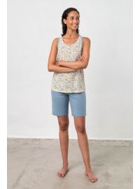 Γυναικεία πυτζάμα  Vamp - Σορτσάκι - Μπλε φλοράλ