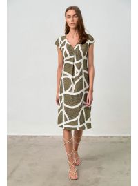 Γυναικείο Beachwear Vamp - Λαδί - Λευκό Print