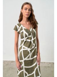 Γυναικείο Beachwear Vamp - Λαδί - Λευκό Print