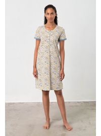 Γυναικείο νυχτικό Vamp - Κοντομάνικο - Φλοράλ - Πατιλέτα