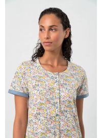 Γυναικείο νυχτικό Vamp - Κοντομάνικο - Φλοράλ - Πατιλέτα