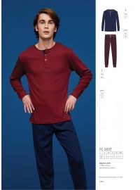 Ανδρική πυτζάμα Noidinotte - Μπορντό - Μπλε καρό