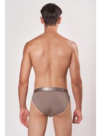 MED Ανδρικό Slip Logan Fango/Μαύρο -  με φαρδύ εξωτερικό  λάστιχο