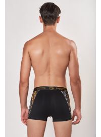 MED Ανδρικό boxer KANEY - Χρυσό - Μαύρο - Print Φτέρη