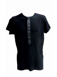 Ανδρικό T-Shirt  MED Logo Chris - Mαύρο - Κοντό Μανίκι