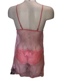 Γυναικείο Nεγκλιζέ Jolidon - Δαντέλα - Ελαστικό - Κοραλί - Σετ με Σλίπ