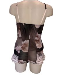 Κορμάκι Lida - Φλοράλ - Ροζ/Καφέ - Δαντέλα