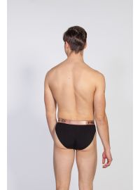 MED Ανδρικό Slip Logan - Χάλκινο/Μαύρο με φαρδύ εξωτερικό λάστιχο