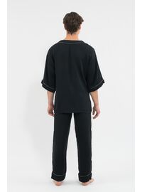 Ανδρική πυτζάμα MED LOGAN - Μαύρη - Κιμονό