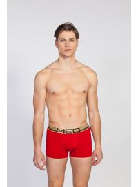 MED Ανδρικό boxer Leon - Κόκκινο - Χρυσό φαρδύ εξωτερικό λάστιχο