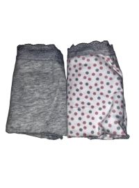 Slip Cotonella - Λευκό Πουά/Γκρι - Οικολογικό βαμβάκι - 2 pack