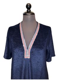 Φόρεμα Μπλε Σκούρο Navy Claire Katrania - Outwear midi - Viscose