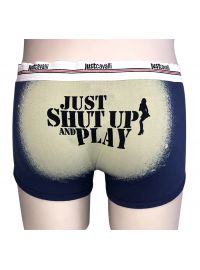 Ανδρικό boxer Just Cavalli - Μπλε - Λευκό λάστιχο - Τύπωμα πίσω