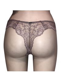 Brazilian slip Lida - Δαντέλα floral - Μόκα