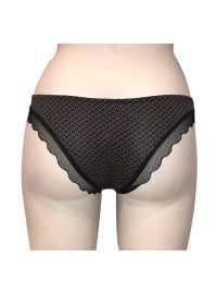 Brazilian slip Lida - Μαύρο εμπριμέ - Δαντέλα