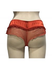 Γυναικείο String slip Lida - Σατέν κόκκινο - Διαφάνεια