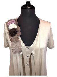 Σετ ρόμπα & νυχτικό Claire Katrania - Μπεζ Χρυσό